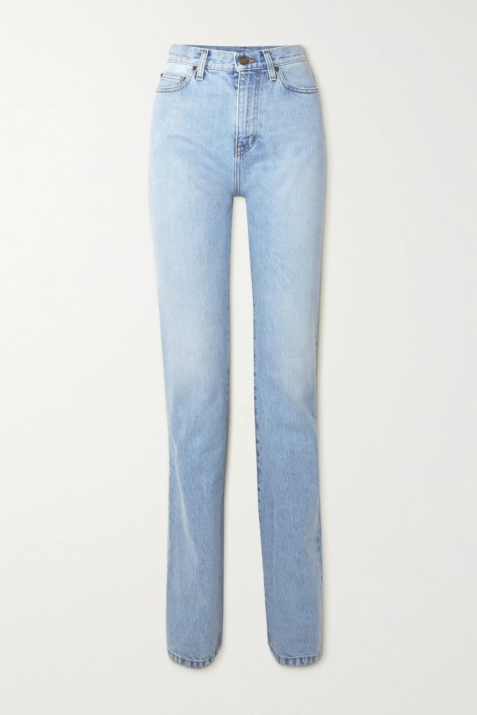 Janice High-rise Straight-leg Jeans - Sky blue