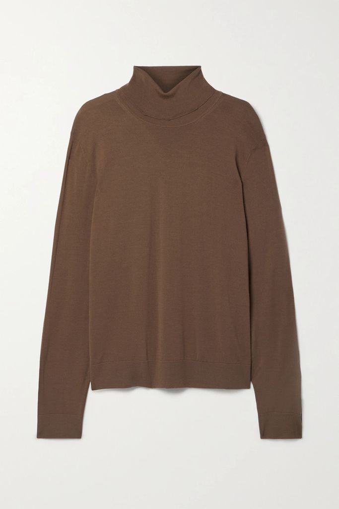 Elam Wool Turtleneck Sweater - Light brown