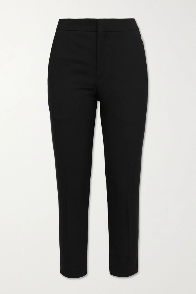 + Net Sustain Cropped Stretch-wool Slim-leg Pants - Black