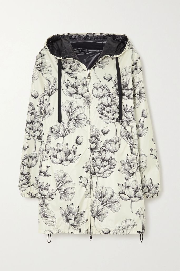 Guethary Reversible Hooded Floral-print Shell Jacket - White