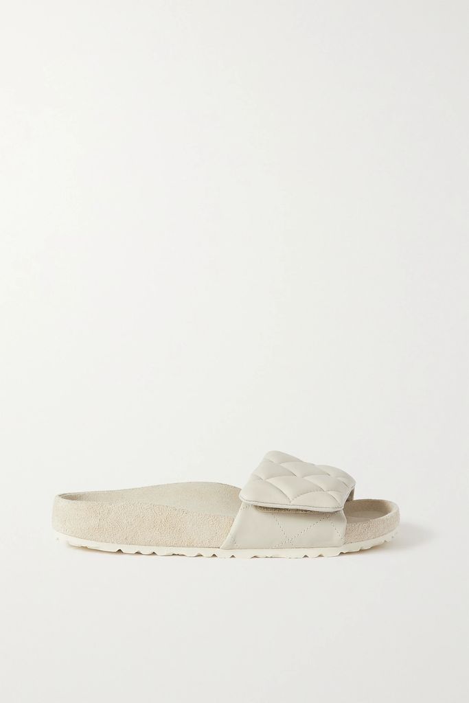 1774 - Sylt Suede-trimmed Quilted Leather Slides - Cream