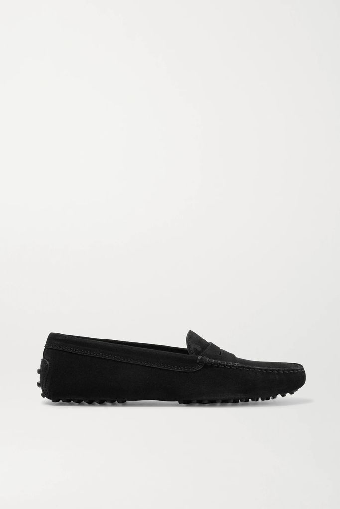 Gommino Suede Loafers - Black
