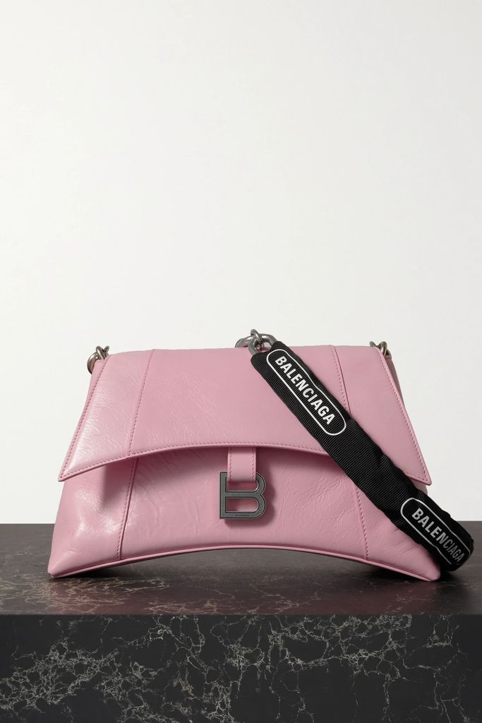 Downtown Small Grosgrain-trimmed Leather Shoulder Bag - Pink