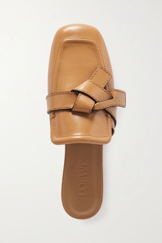 Gate Knotted Leather Slippers - Tan