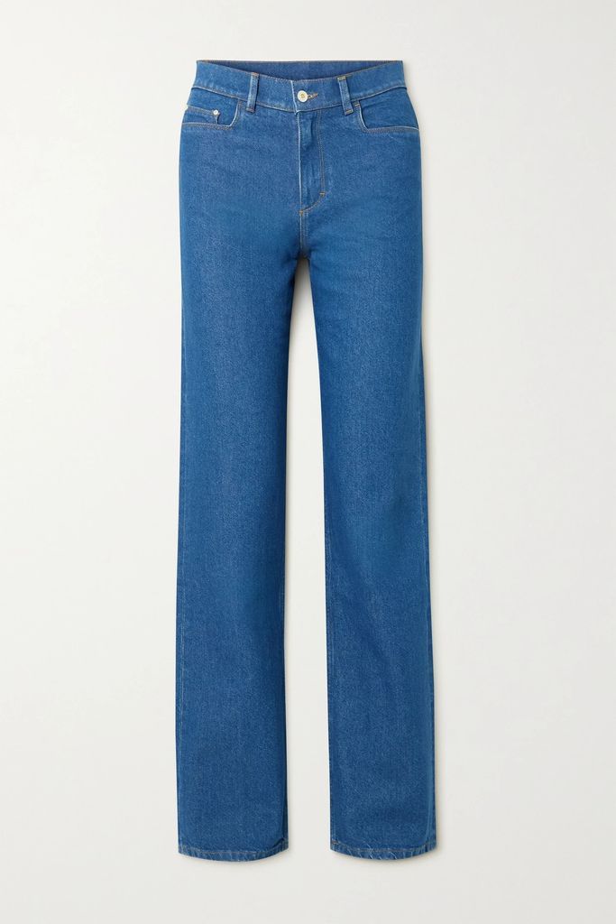 + Net Sustain Poppy Organic High-rise Straight-leg Jeans - Mid denim