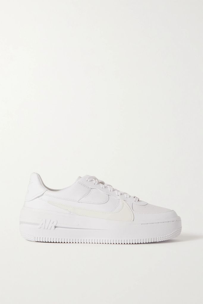 Air Force 1 Shadow Leather Platform Sneakers - White