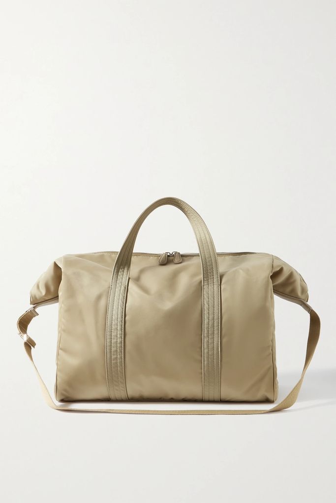 Logan Leather-trimmed Shell Tote - Beige