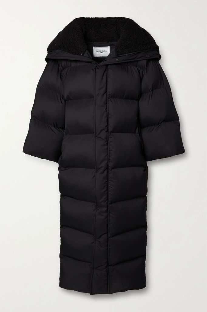 Cb Oversized Quilted Padded Shell Coat - Black