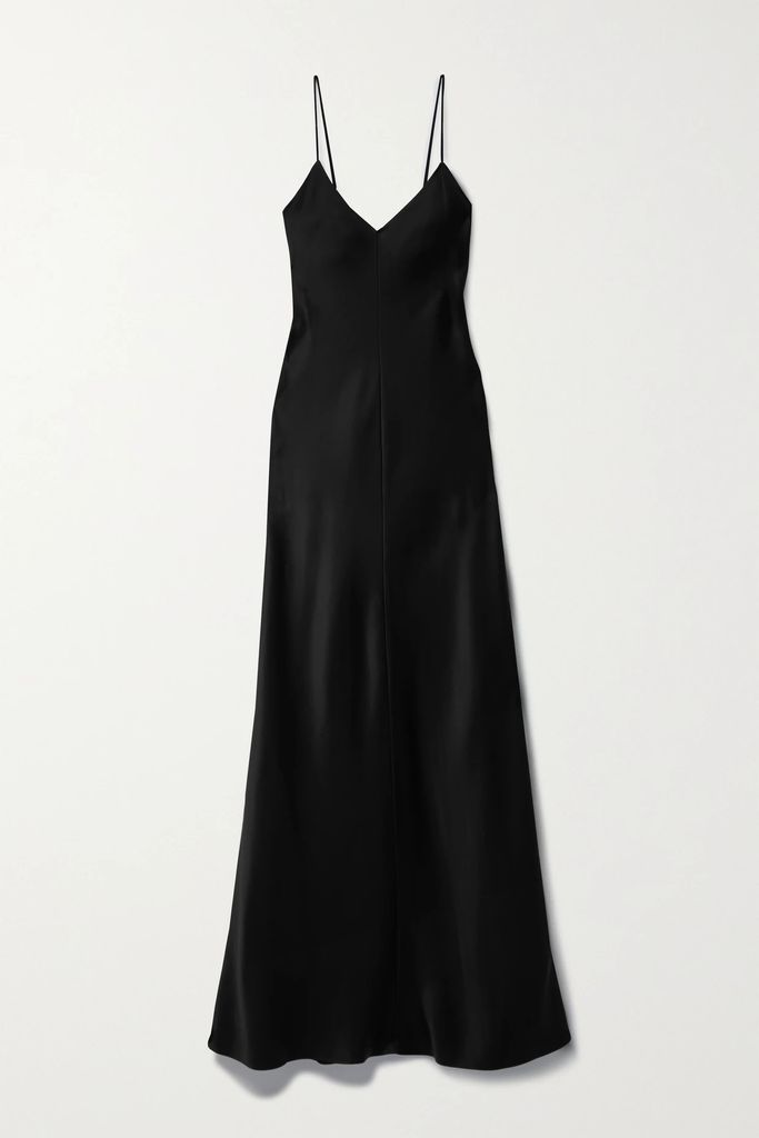 Guinevere Silk-satin Maxi Dress - Black