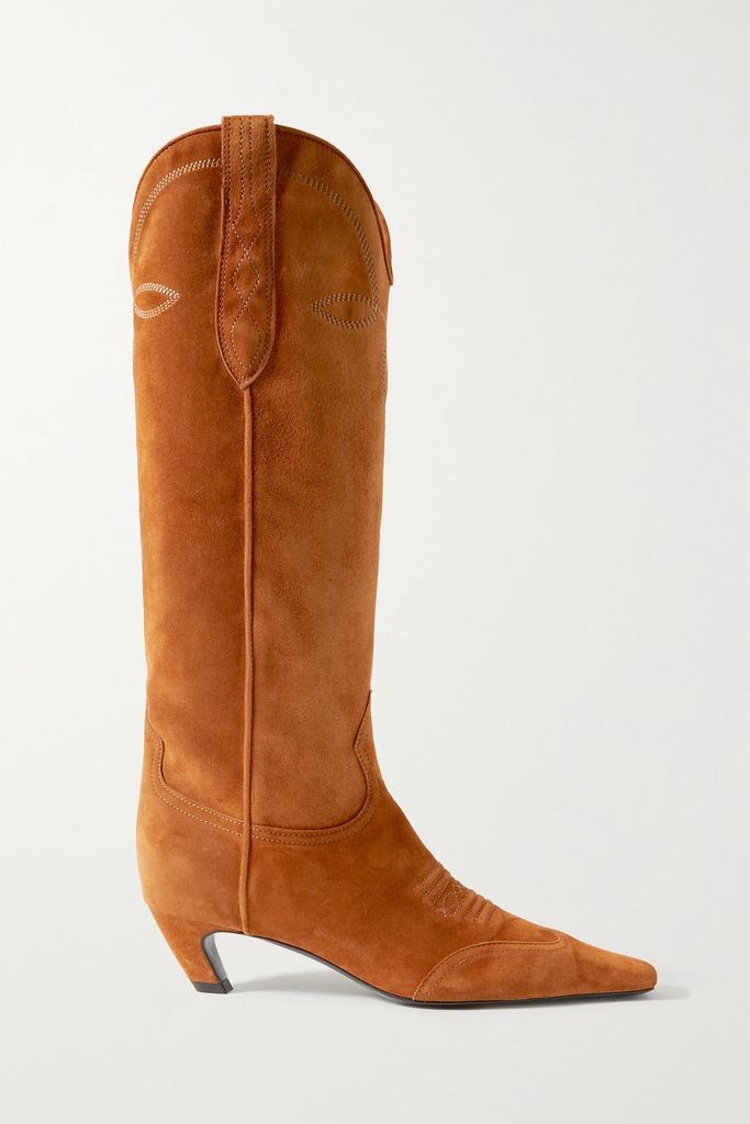 Dallas Suede Knee Boots - Tan
