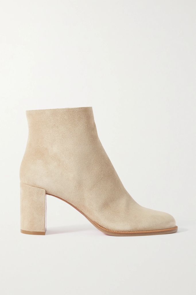 Adoxa 70 Suede Ankle Boots - Beige