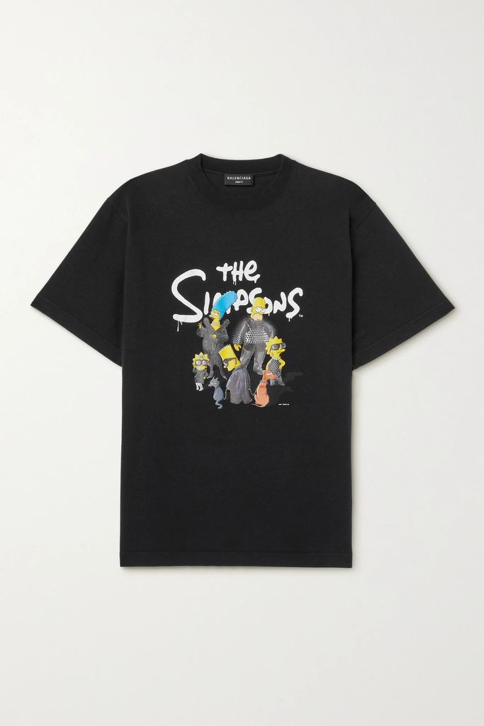 + The Simpsons Printed Cotton-jersey T-shirt - Black