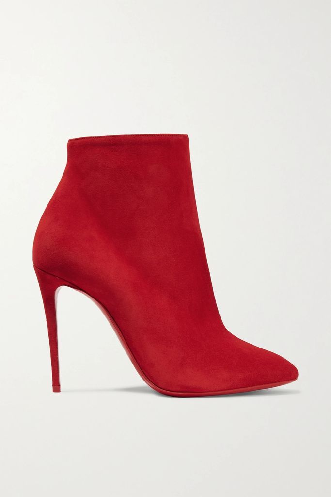 Eloise 100 Suede Ankle Boots - Red