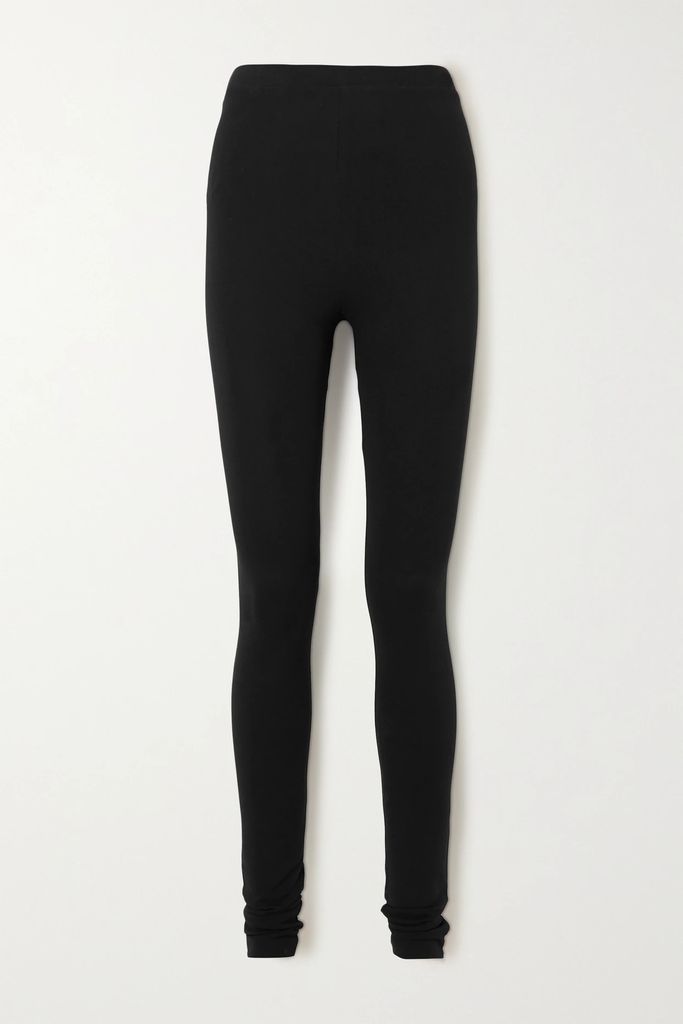 Cork Stretch-jersey Leggings - Black