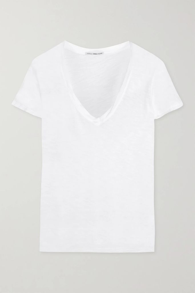 Casual Slub Cotton T-shirt - White