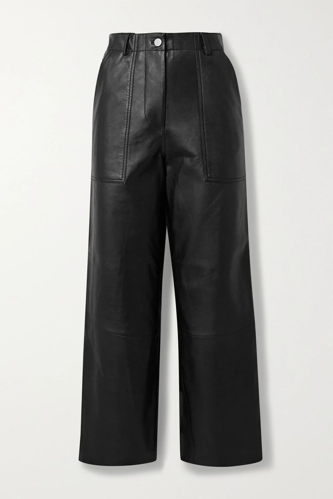 + Net Sustain Presley Leather Wide-leg Pants - Black
