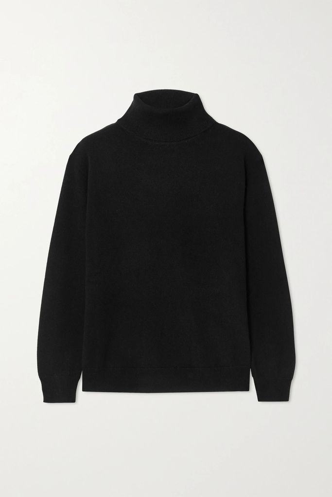 Bead-embellished Cashmere Turtleneck Sweater - Black