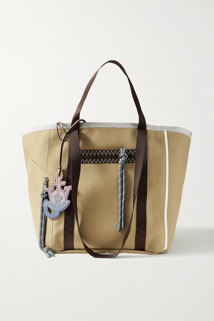 + 1 Jw Anderson Grosgrain, Pvc And Felt-trimmed Canvas Tote - Beige