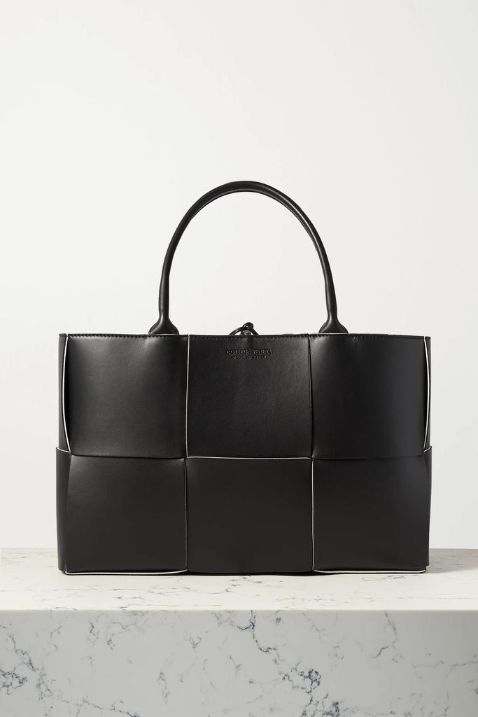 Arco Medium Intrecciato Leather Tote - Black