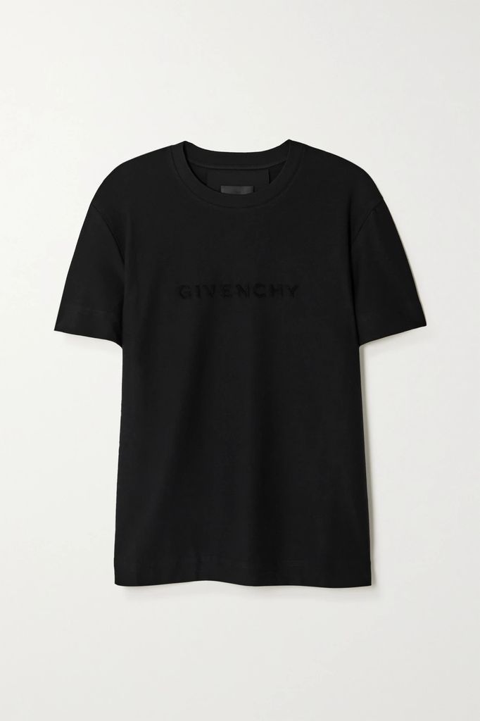 Cotton-jersey And Terry T-shirt - Black