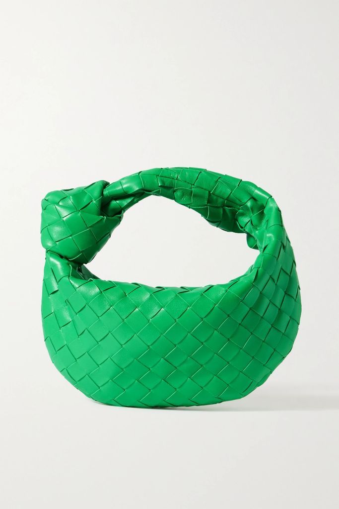 Jodie Mini Knotted Intrecciato Leather Tote - Green