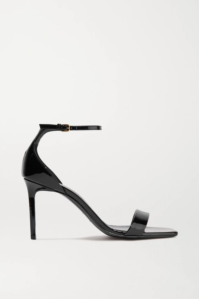 Amber Patent-leather Sandals - Black