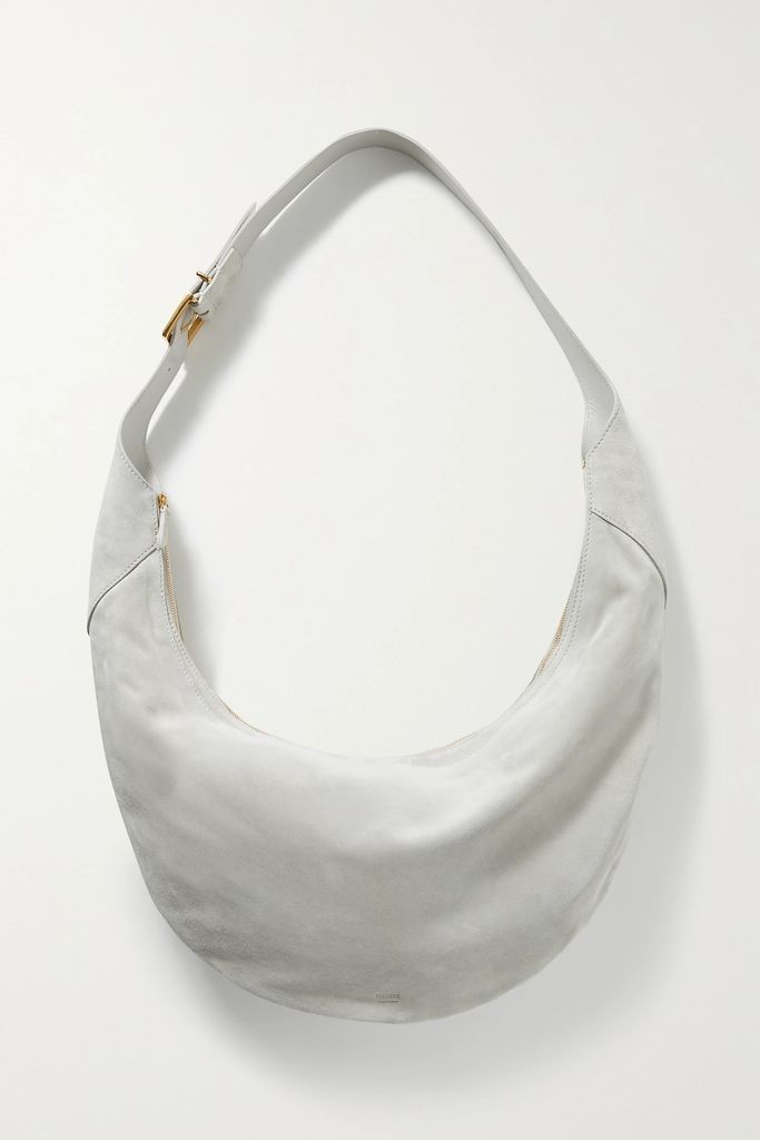 August Suede Shoulder Bag - Light gray