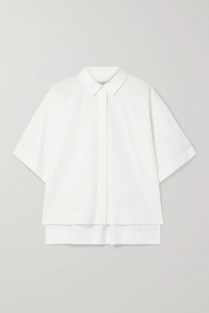 Cotton-blend Poplin Shirt - White