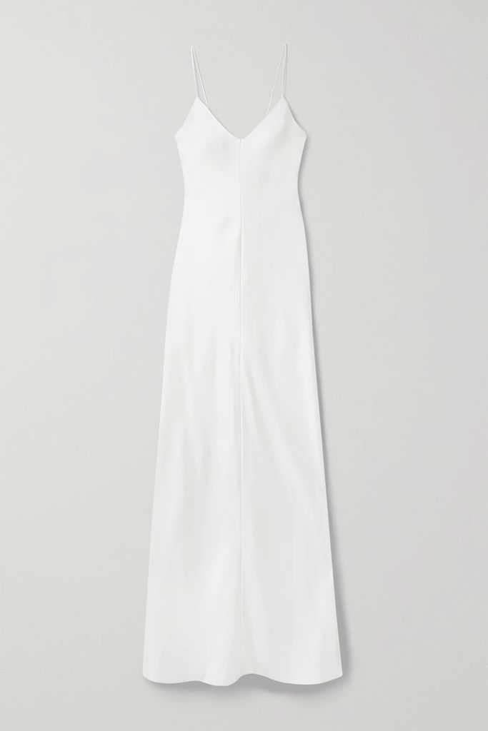 Guinever Silk-satin Maxi Dress - White
