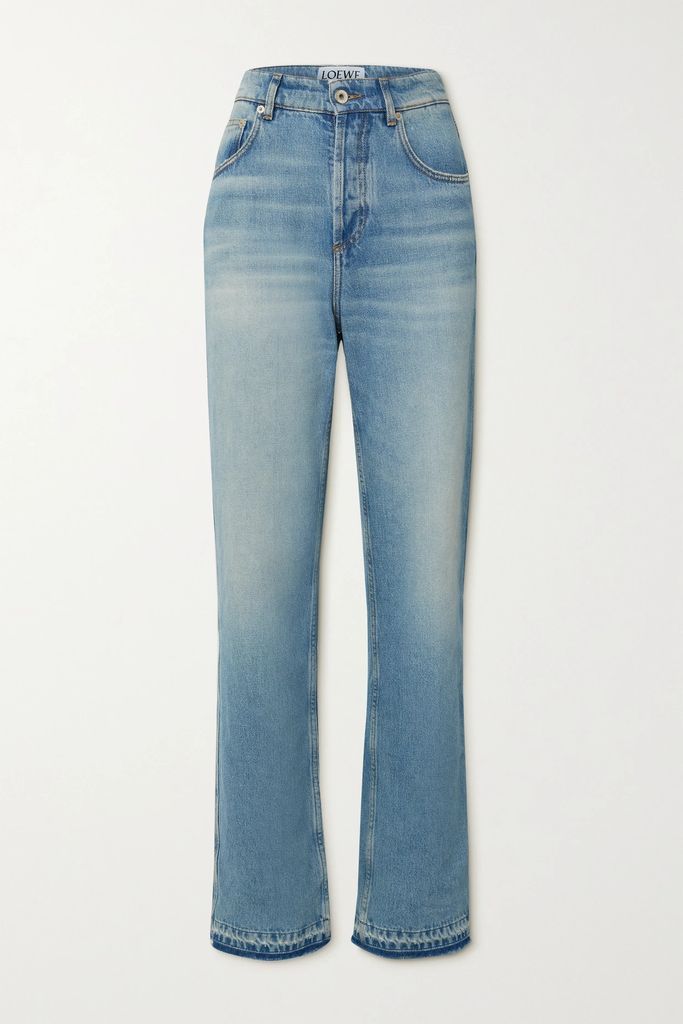 High-rise Straight-leg Jeans - Blue