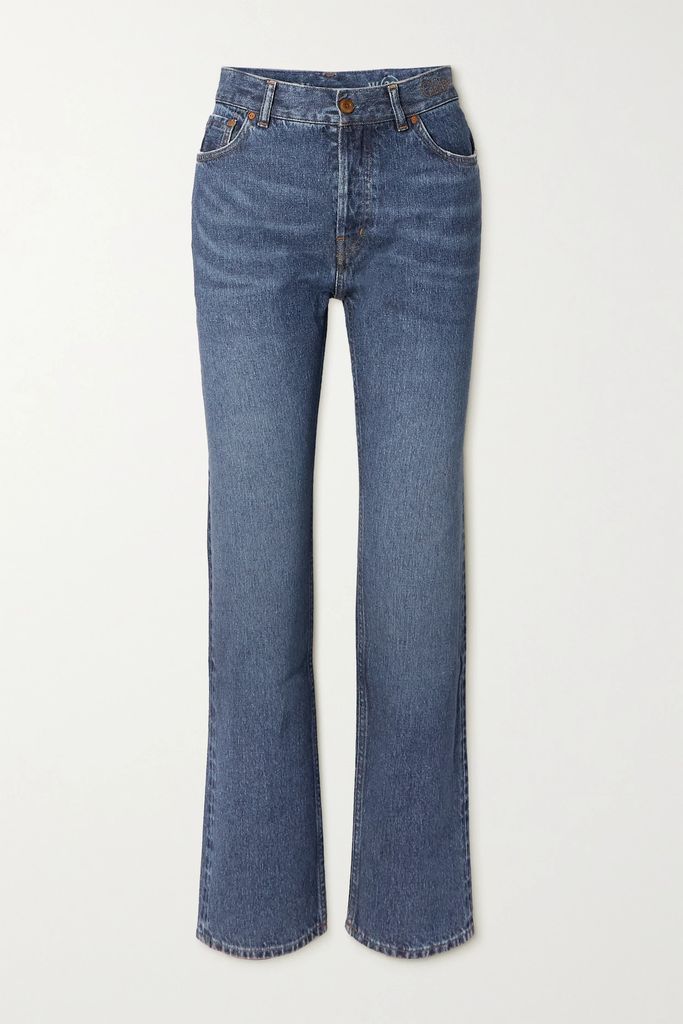 High-rise Straight-leg Jeans - Mid denim