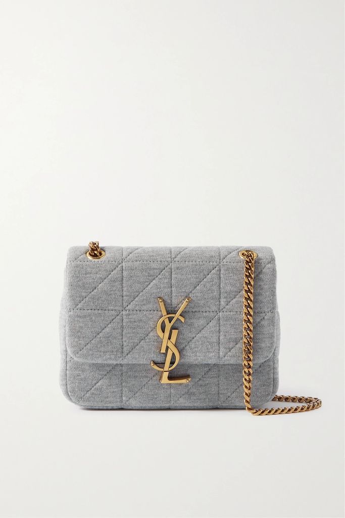 Jamie Small Quilted Wool-jersey Shoulder Bag - Gray