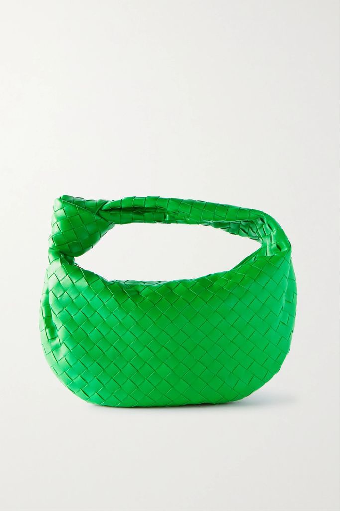 Jodie Teen Knotted Intrecciato Leather Tote - Green
