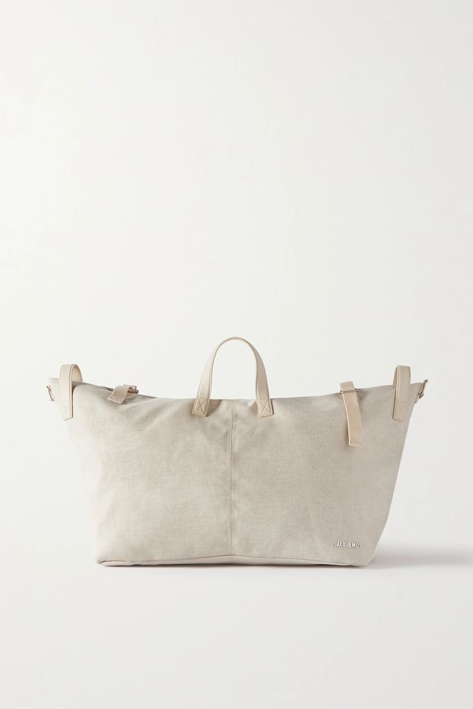Le Sac À Linge Leather-trimmed Canvas Weekend Bag - Off-white