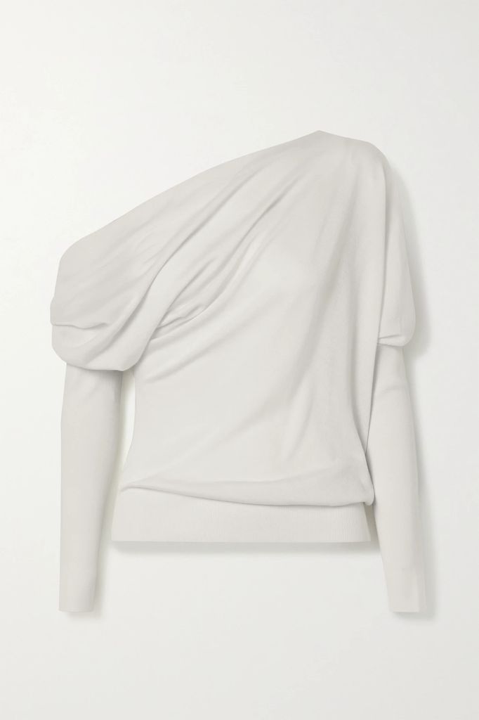 One-shoulder Cashmere And Silk-blend Sweater - Ivory