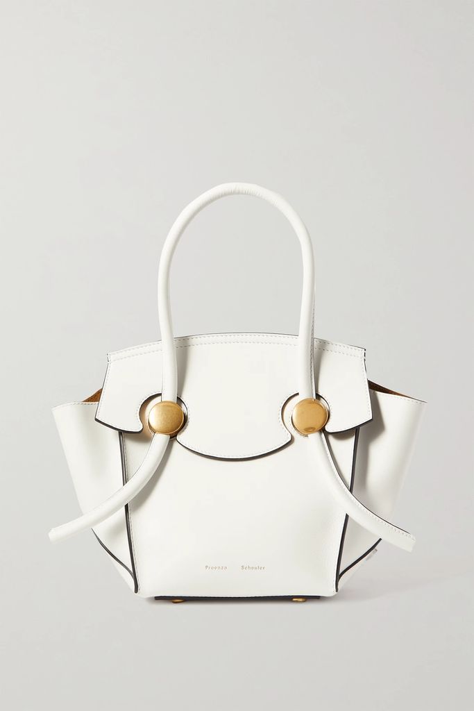 Pipe Small Leather Tote - White
