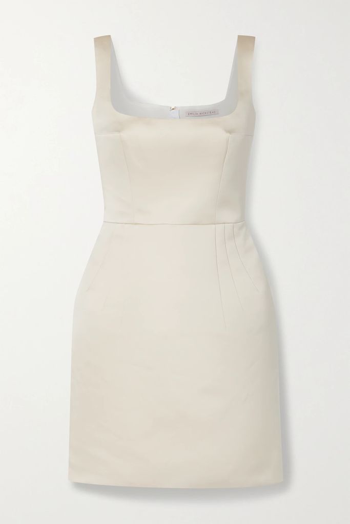 Salma Duchesse-satin Mini Dress - Ivory