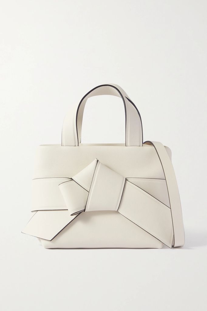 Micro Knotted Leather Tote - White