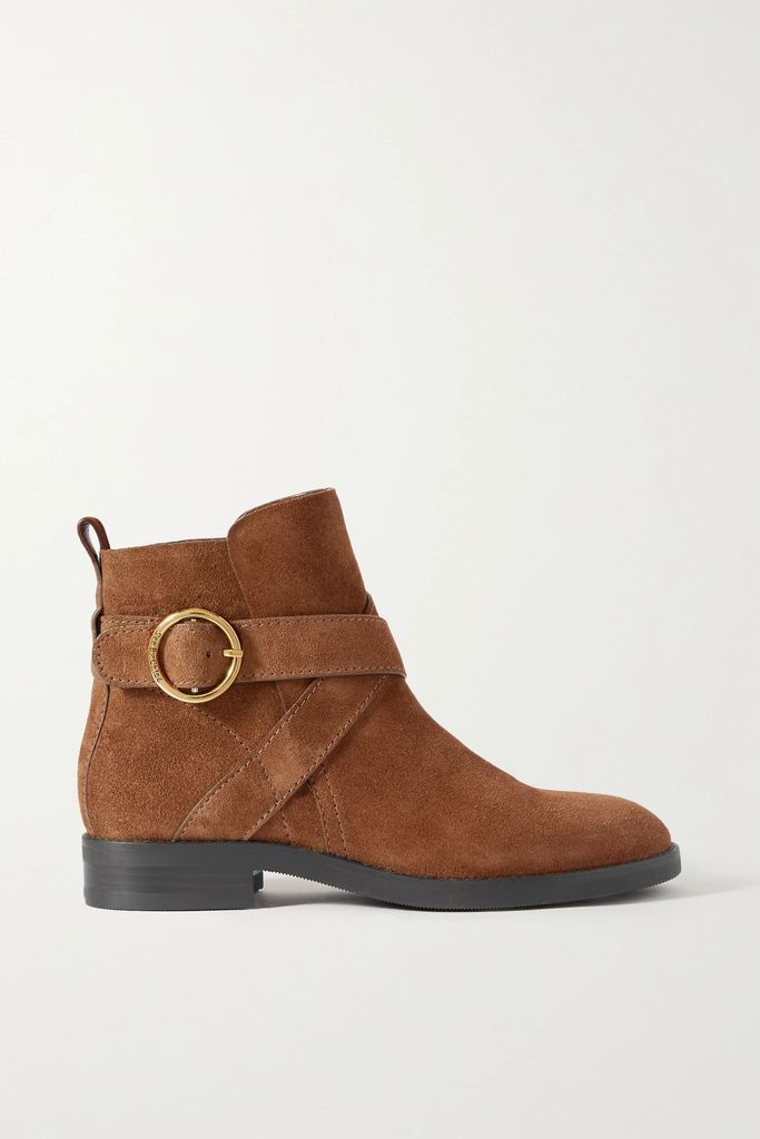 Lyna Suede Ankle Boots - Brown