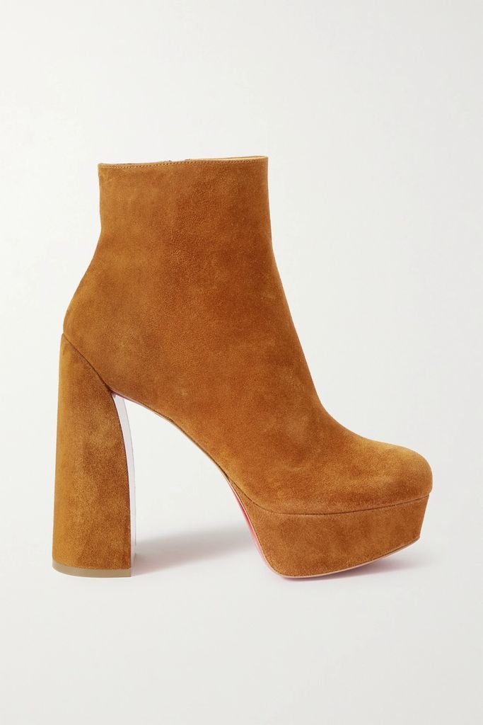 Movida Booty 130 Suede Platform Ankle Boots - Tan