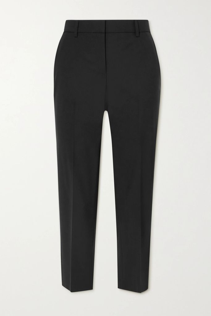 Treeca 2 Cropped Wool-blend Slim-leg Pants - Black