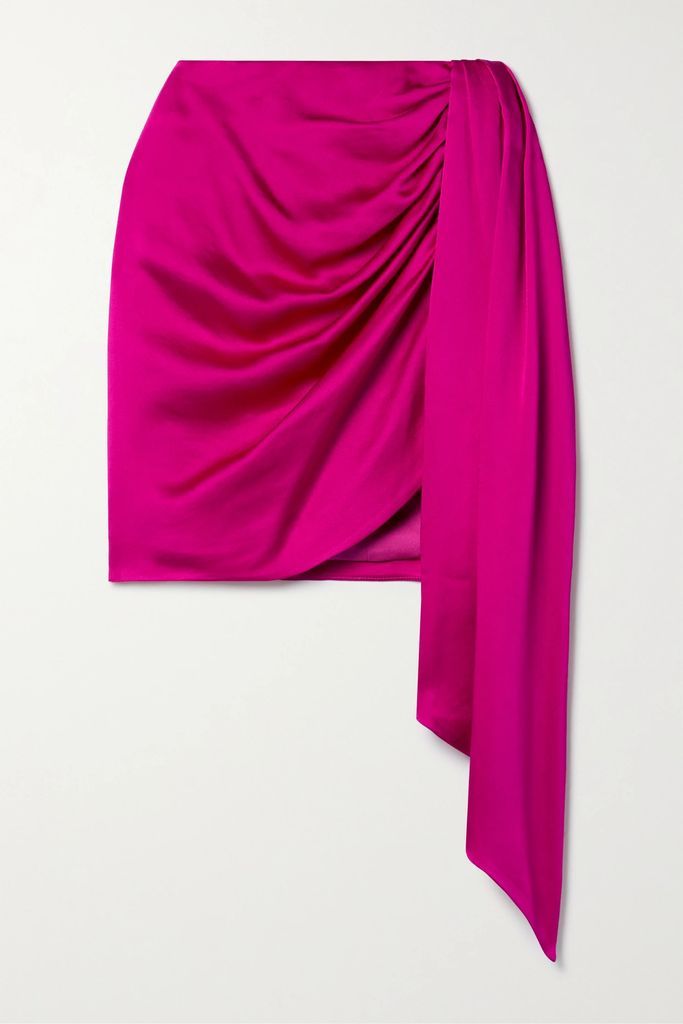 Mae Draped Satin-crepe Mini Skirt - Fuchsia