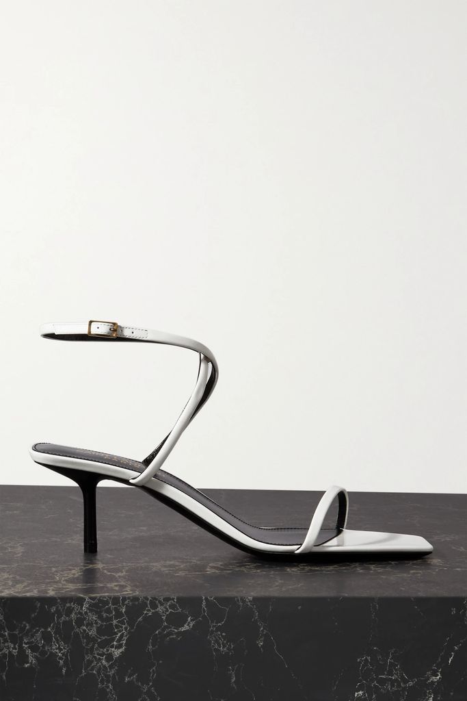 Nuit Patent-leather Sandals - White