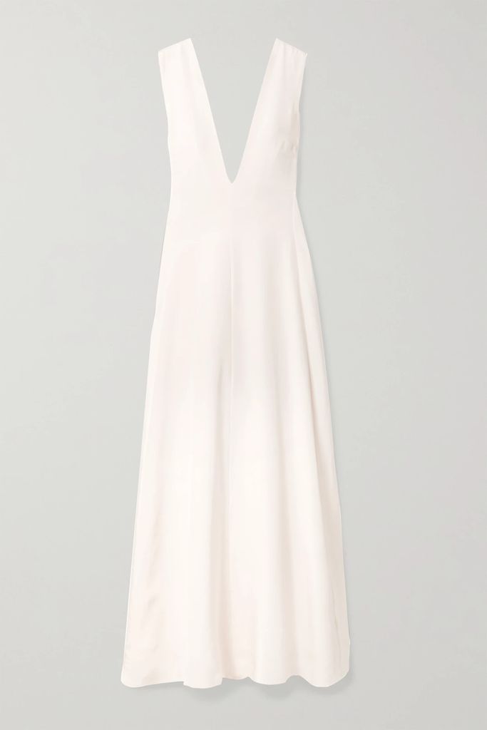 Silk-satin Maxi Dress - Ivory