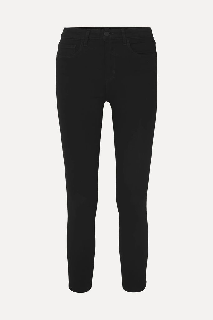 Margot Cropped High-rise Skinny Jeans - Black