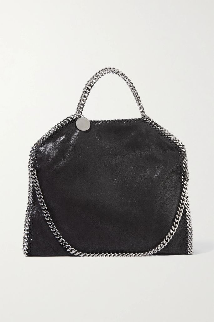The Falabella Medium Faux Brushed-leather Shoulder Bag - Black