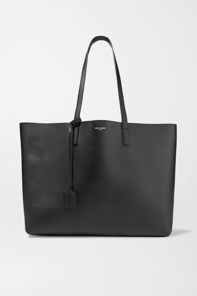 Shopper Large Textured-leather Tote - Black