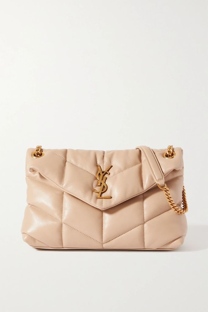 Loulou Puffer Small Quilted Leather Shoulder Bag - Beige