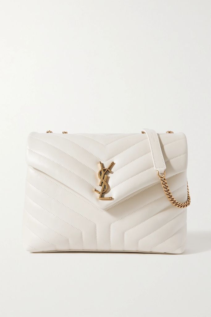 Loulou Medium Quilted Leather Shoulder Bag - White