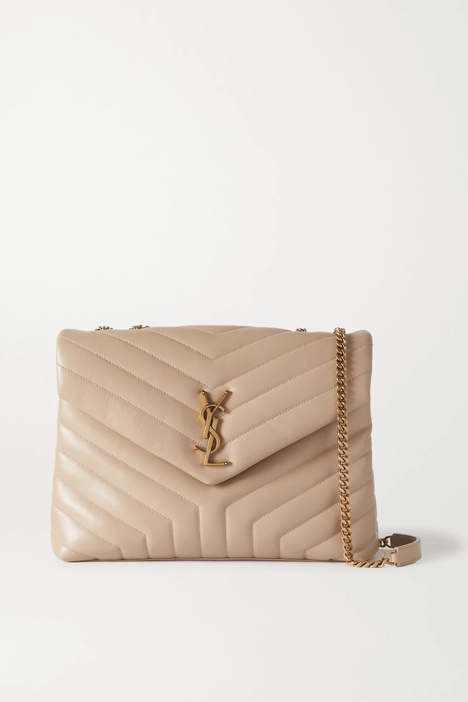 Loulou Medium Quilted Leather Shoulder Bag - Beige